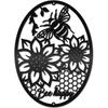 Black Metal Sunflower Wall Art Bee Decor Hollow Elliptic Hanging Sign Modern Farmhouse Home Living Room Bedroom Kitchen 8.6x11.8in