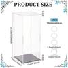 1set Rectangle Transparent Acrylic Minifigures Display Boxes with Black Base for Models Building Blocks  Display Holders Clear 11x11x25.5cm