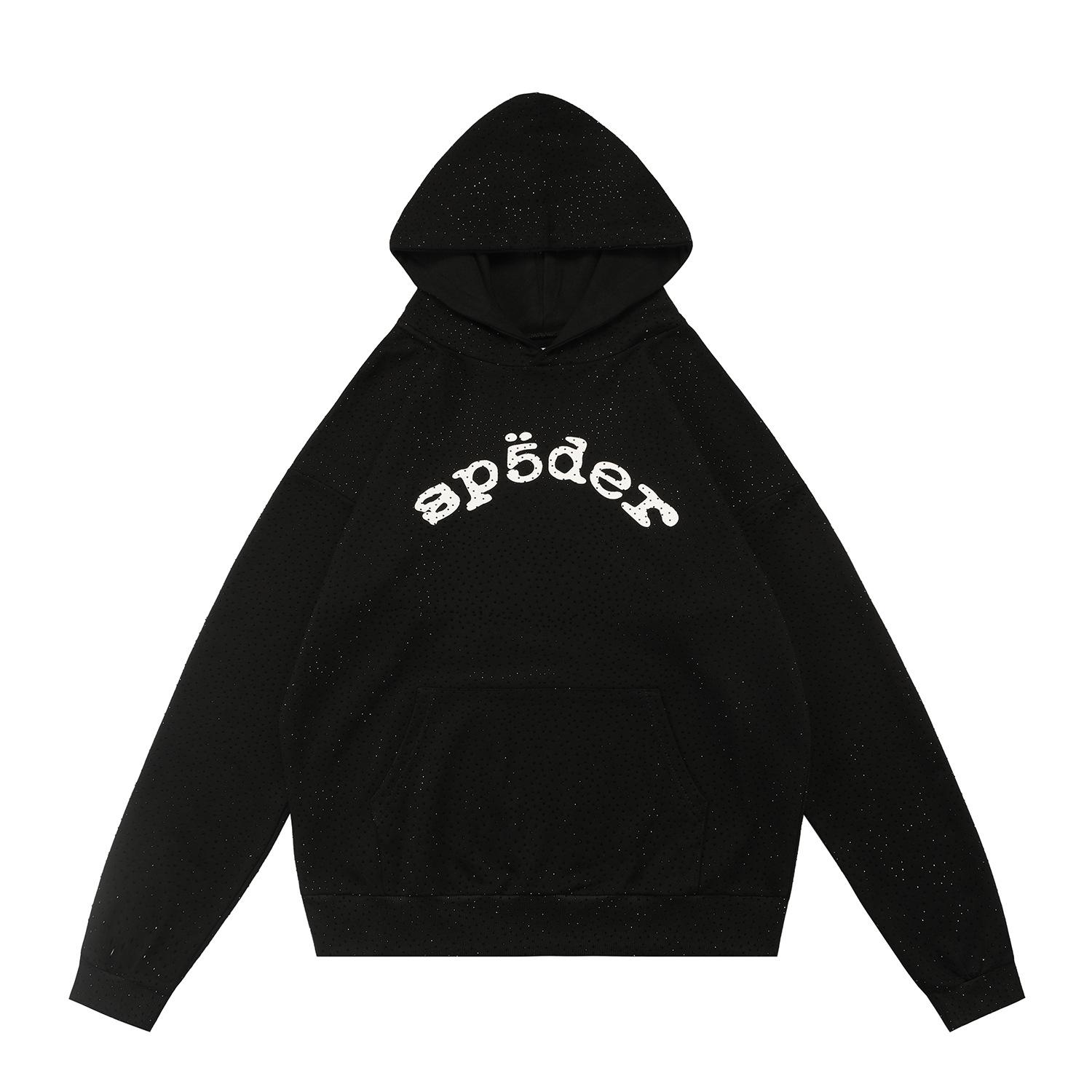 High-quality cross-border beauty trend new Sp5der hot diamond American hip-hop street casual versatile hoodie sweater S
