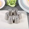 6PCS Piping Tips Set Flower Frosting Tips Nozzles Icing Tips Stainless Steel Flower Cake Icing Piping Nozzles Decorating Tips