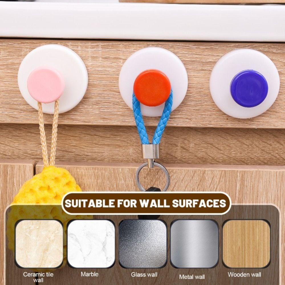 1/2Pcs Punch-Free Dopamine Adhesive Hooks Heavy Duty Hanger Hooks Suction Cup Hook Home Clothes