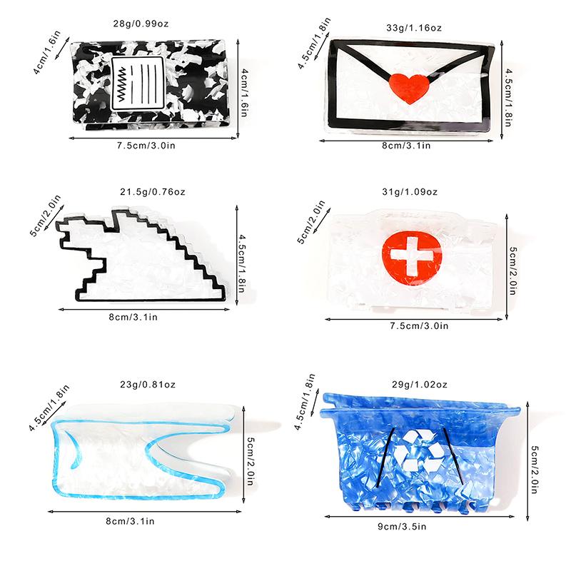 Pvc Hair Claw Print Imitation Acetic Acid Cartoon Hair Clips Cartoon Mouse Arrow Grip Clip