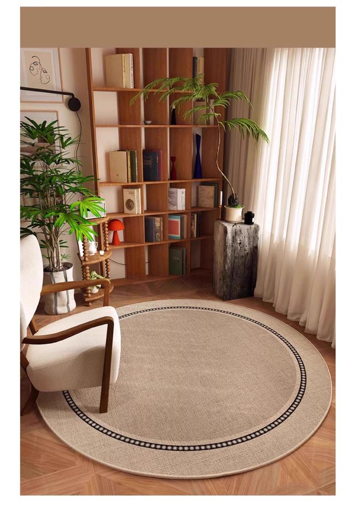 High-End Japanese Round Carpet for Chair and Sofa: Multi-purpose Swivel Chair, Study Rocking Chair, Foot Mat, Bedroom and Living Room.