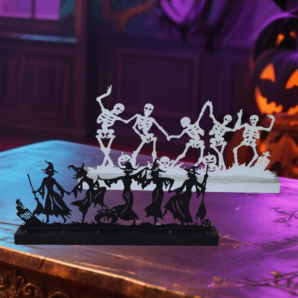 Halloween Iron Table Witch Phantom Atmosphere Decoration Creative LED Light