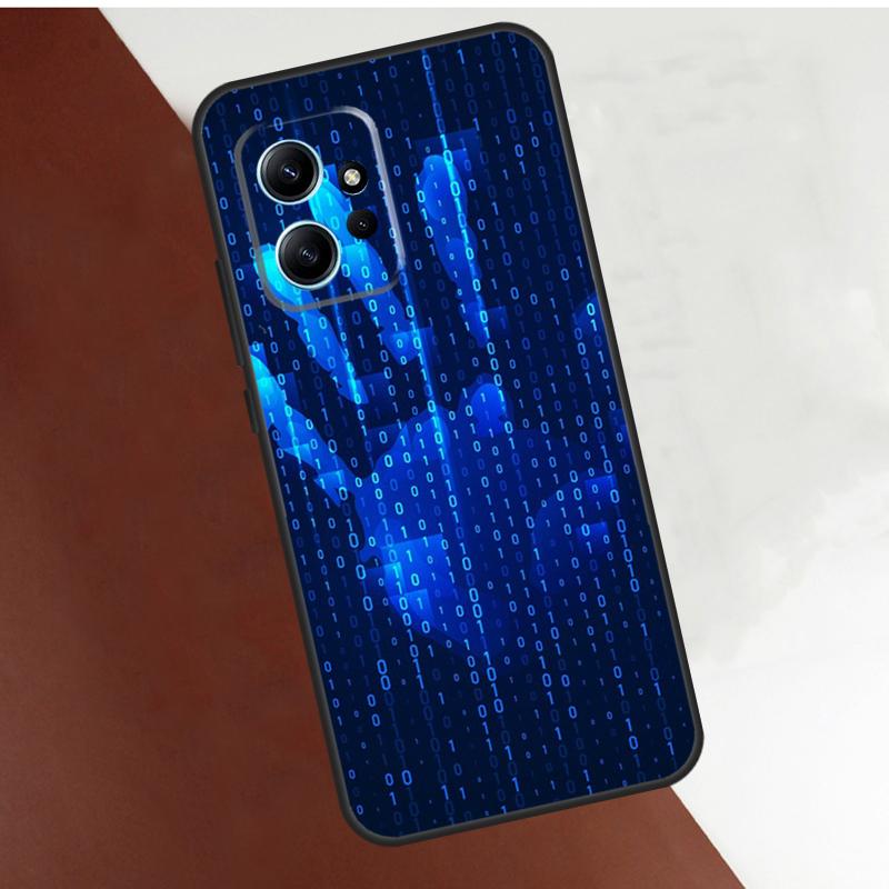 Hacker Binary Matrix Rain Case For Xiaomi Redmi Note 11 10 8 9 12 Pro 9S 10S 11S 12S Redmi 12 9A 9C 10A 10C 12C Cover