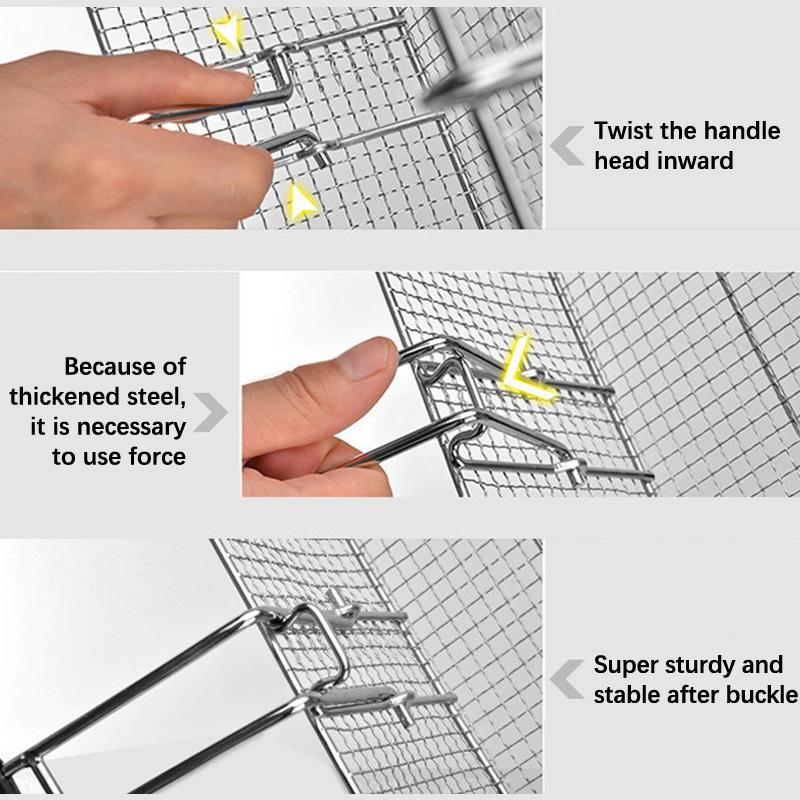Stainless Steel Fryer Screen French Fries Frame Square Filter Net Encrypt Colander Strainers Shaped Frying Fried Mesh Basket