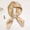Small 70cm Sunflower Print Silk Satin Square Scarf for Women - Versatile and High-End Accessory