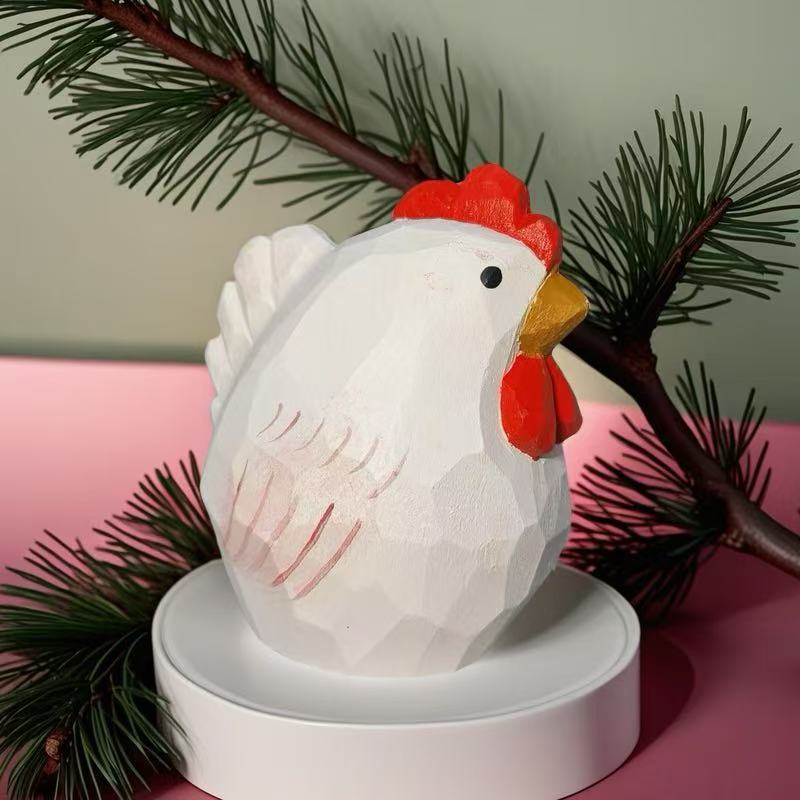 Wooden Animal Decor Set With Cute Round Shapes For Home And Gift Use