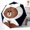 Brown Bear Line Automatic Folding Umbrella, Self-Opening/ Closing, Durable Windproof Travel Umbrella for Outdoor Adventures A0826017
