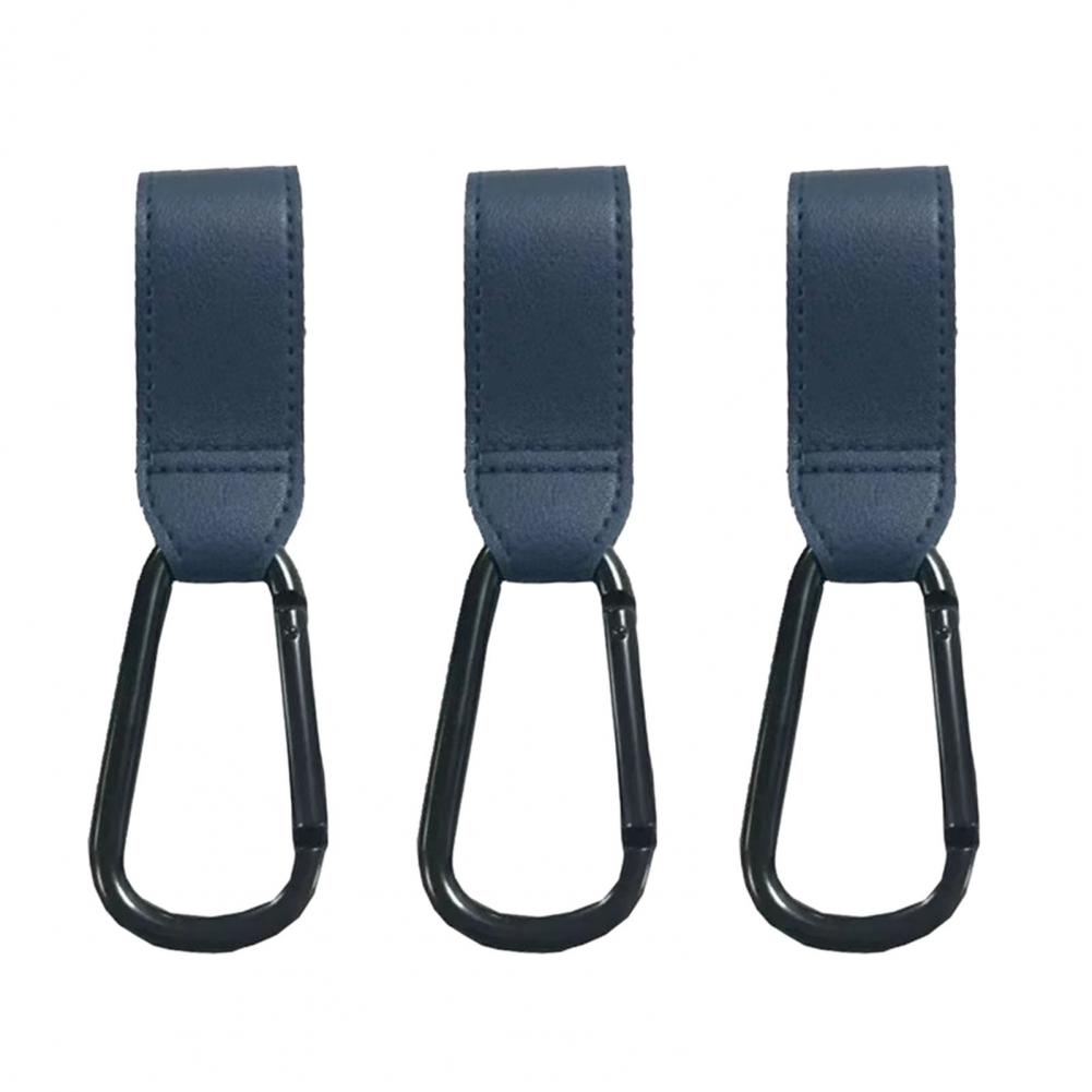 Fastener Tape Hook Durable Stroller Hook Baby Stroller Hook Set with Faux Leather Fastener Tape Diaper Bag Hanger for Prams