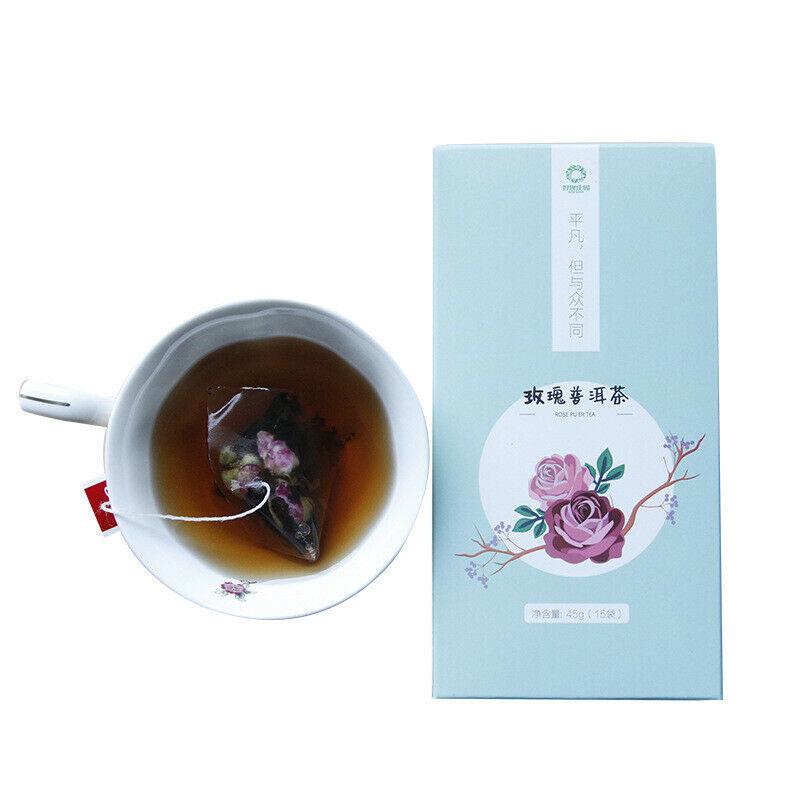 Triangle Tea Bags Package 45g / 15 Bags Rose Pu'er Tea Chinese Pu-Erh Black Tea