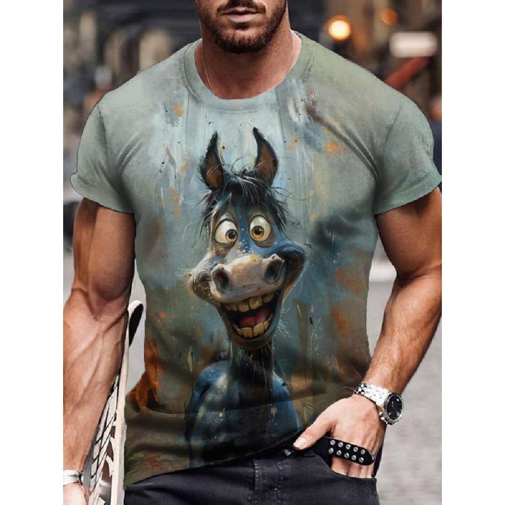 Horse pattern men's short sleeved T-shirt