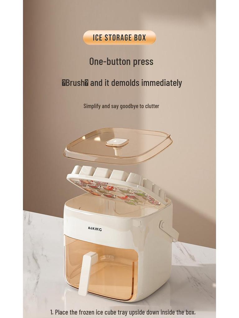 Food Grade Ice Cube Tray & Mold with Ice Bucket