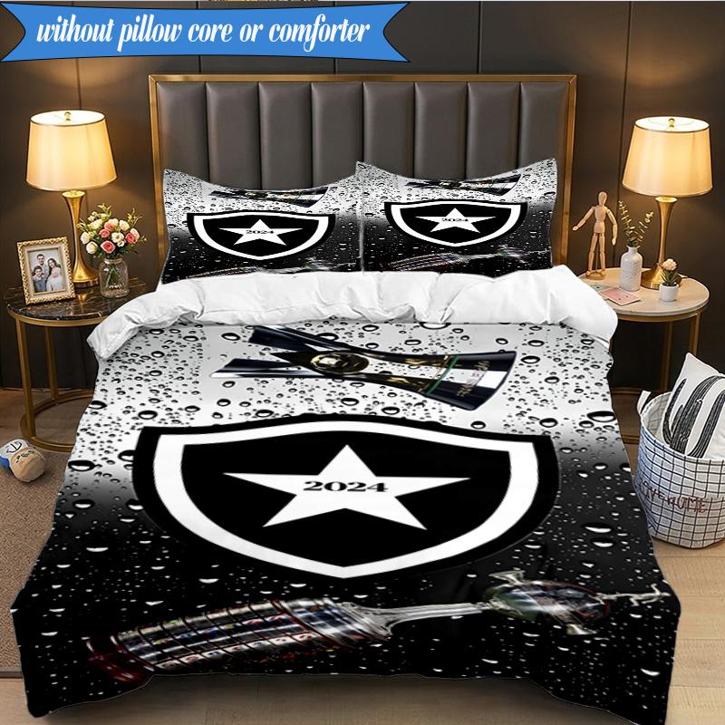 3PCS Botafogo De Futebol E Regatas Printed Soft Bedding Set,Including 1pc Duvet Cover And 2pcs Pillowcases Perfect for Bedroom, Dormitory, Fan Gift