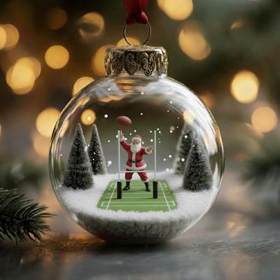Kerstman Hangdecoratie Transparante Bal Tennis Golf Voetbal Basketbal Badminton Kerstman Kerstboom Hanger Ornament Hanger