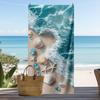 Strandlaken met Schelpen, Zeesterrenprint, Sneldrogend Microvezel, Extra Groot voor Strand, Zwembad, Reizen, Zomervakantie, Kustdecor