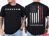 Charlie Kirk Memorial 2-Sided Freedom Christian USA Flag Faith Over Fear T-Shirt