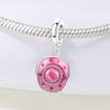 PANPOKI Kupfer Metall Rosa Jeanshut Authentisch Original Anhänger Perlen Komponenten Armband Hohe Qualität Feiner Schmuck Charm Perlen Komponenten Hohe Qualität