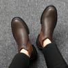 Chelsea Boots Men outdoor Handmade Business Black Red Slip on Flock genuine leather Boots Sapato Masculino plush Men snow Boots