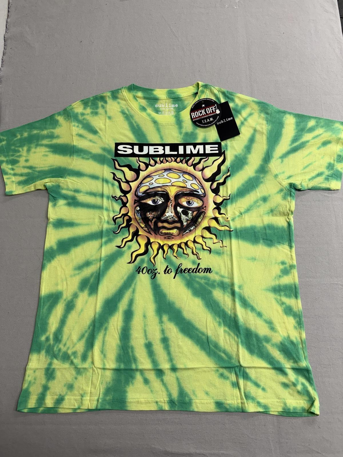 Sublime Sun Tie Dye Band T-shirt 40oz to Freedom Green - L S