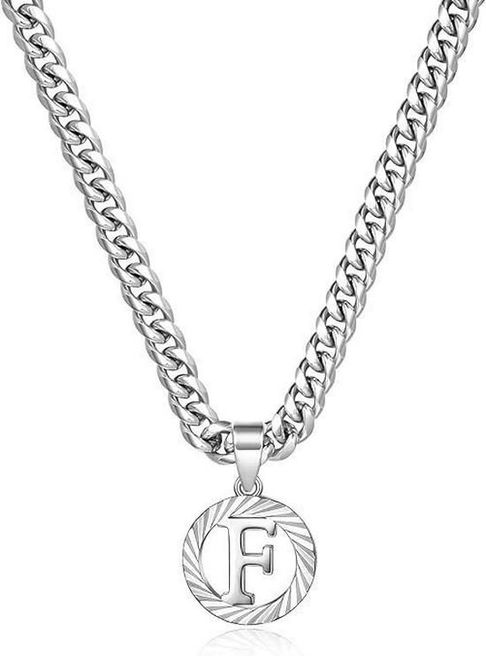 Unisex European & American Silver Letter Clavicle and Cuban Chain - Perfect Holiday Gift
