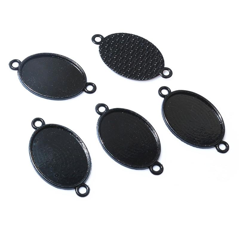 10 Stück 18x25mm Innenmaß Ovaler Anhänger Cabochon Leere Basis Fassung Fassungsschale DIY Halskette Schmuckherstellung Zubehör Fundstücke
