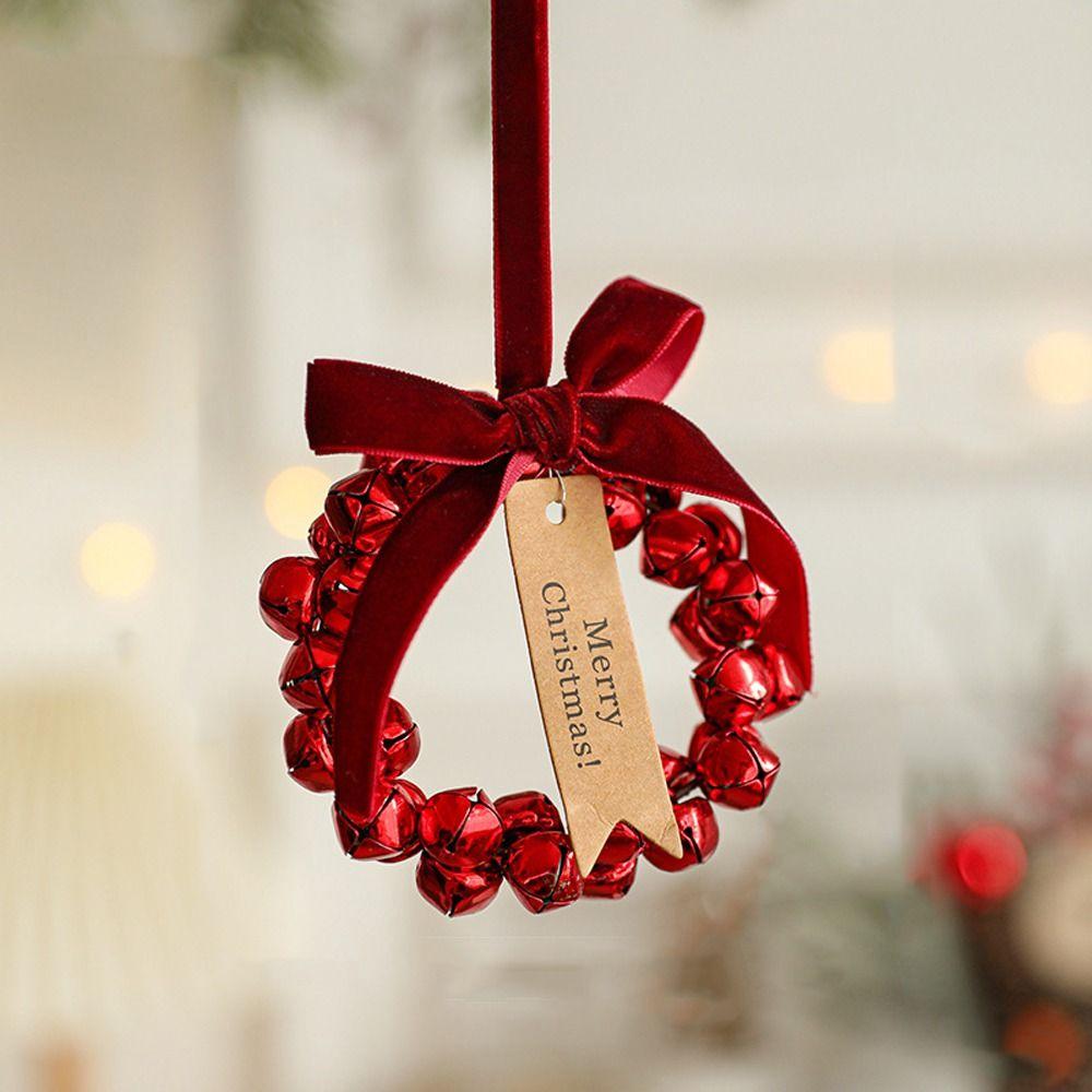 Handmade Christmas Bells Wreath Iron Xmas Tree Hanging Bells  Wedding Supplies