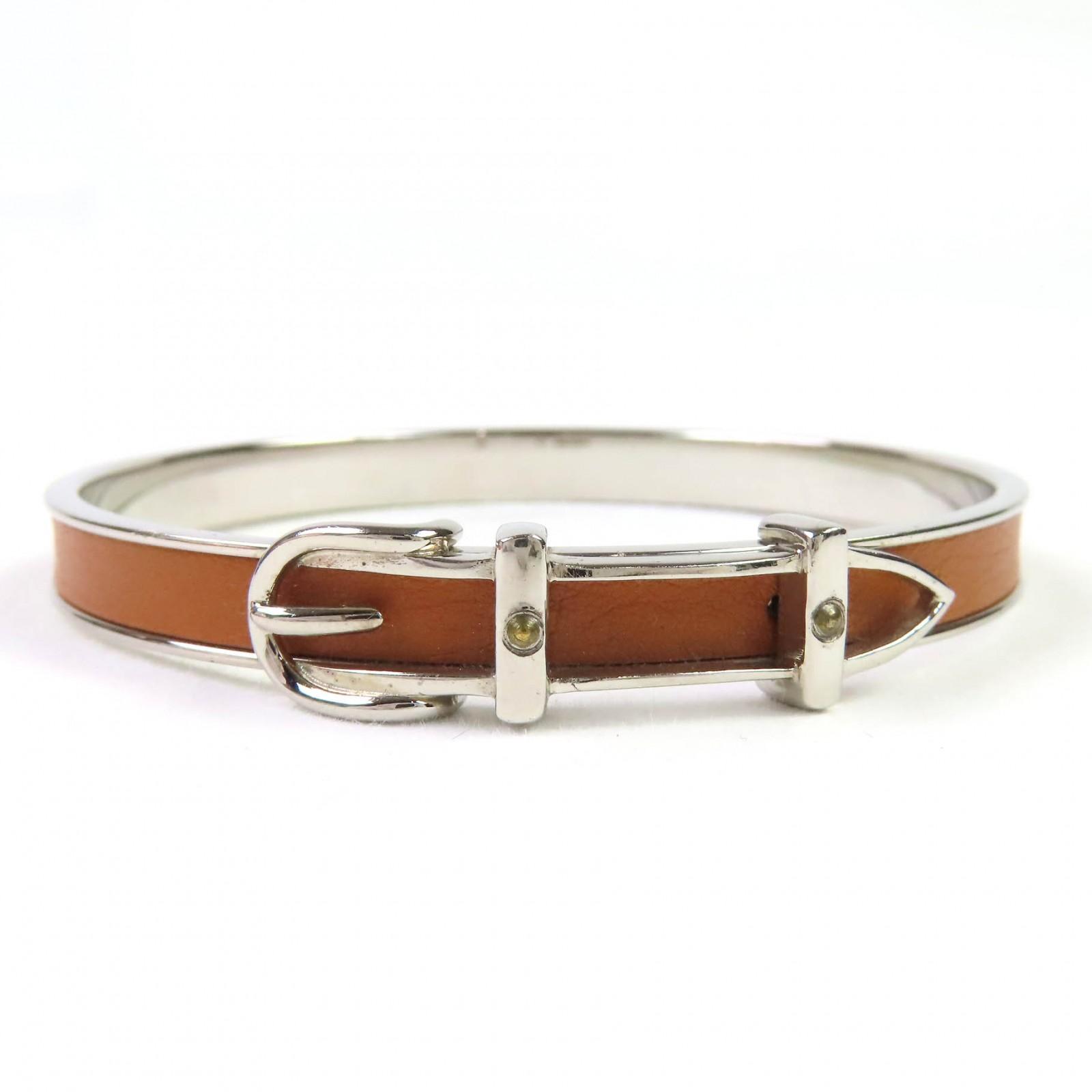 

Very Good HERMES Bangle Saintur Belt motif bangle bracelet Brown Women Used