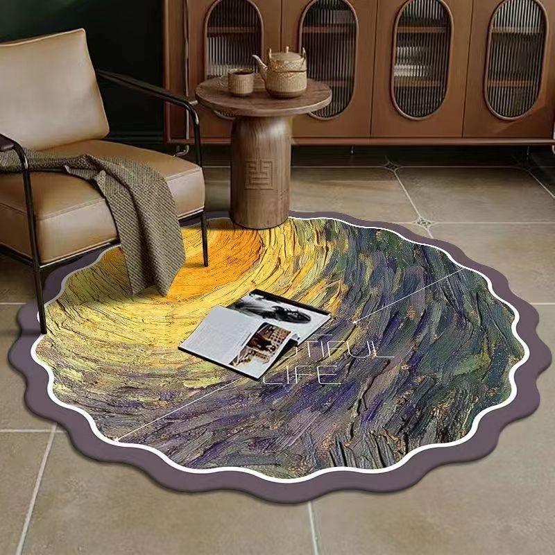 

Легкий роскошный круглый ковер для гостиной, дивана, кресла, спальни, прикроватного компьютерного кресла, круглый ковер, круглый ковер Diameter 80CM