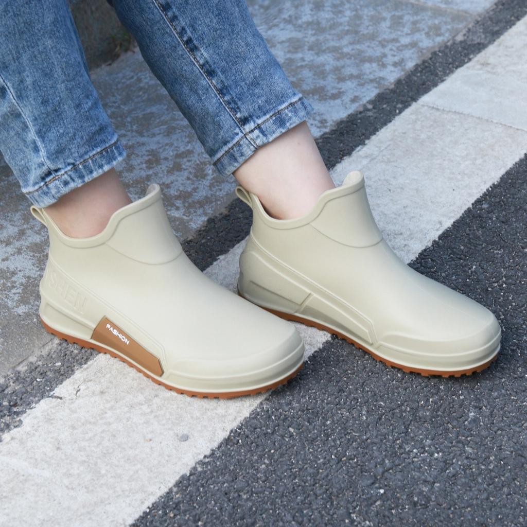 Water shoes couple rain shoes men's short tube low-top anti-skid outdoor rubber shoes fishing shoes lightweight rain boots women