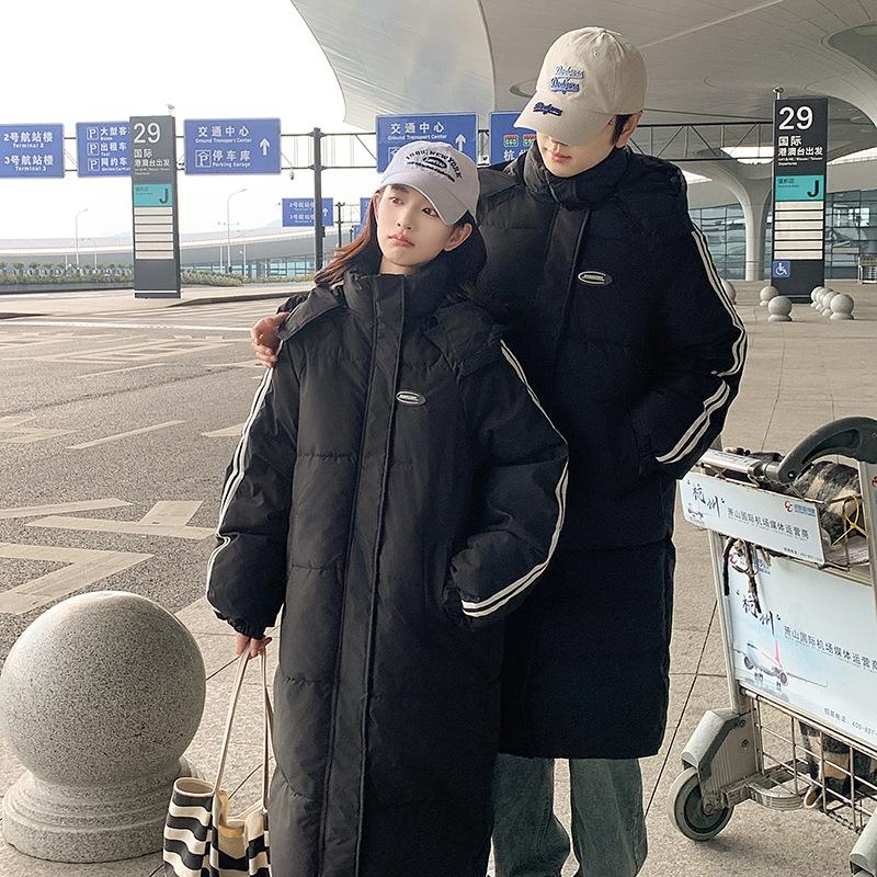 Couples Cotton-padded Jacket for Men and Women with Winter Extended Down Cotton-padded Jacket Loose Outdoor Padded Cold-proof Cotton-padded Jacket.