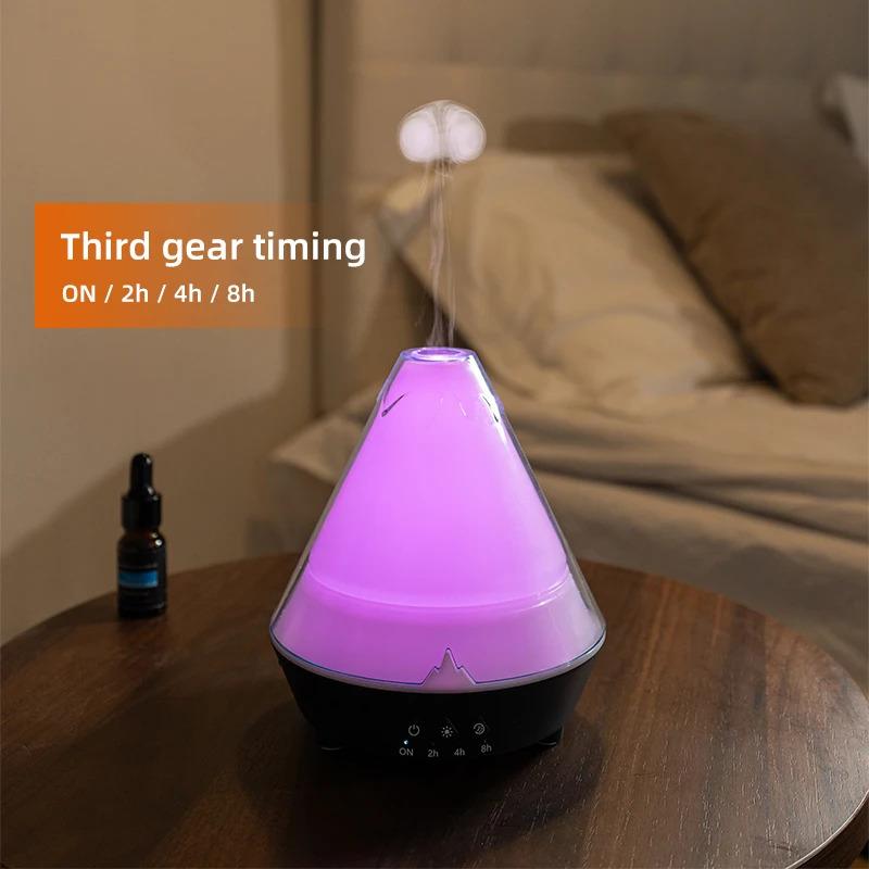 Colourful Night Lights Simulated Volcano Aroma Diffuser Jellyfish Smoke Ring Air Humidifier USB Home Aromatherapy Oil Diffuser
