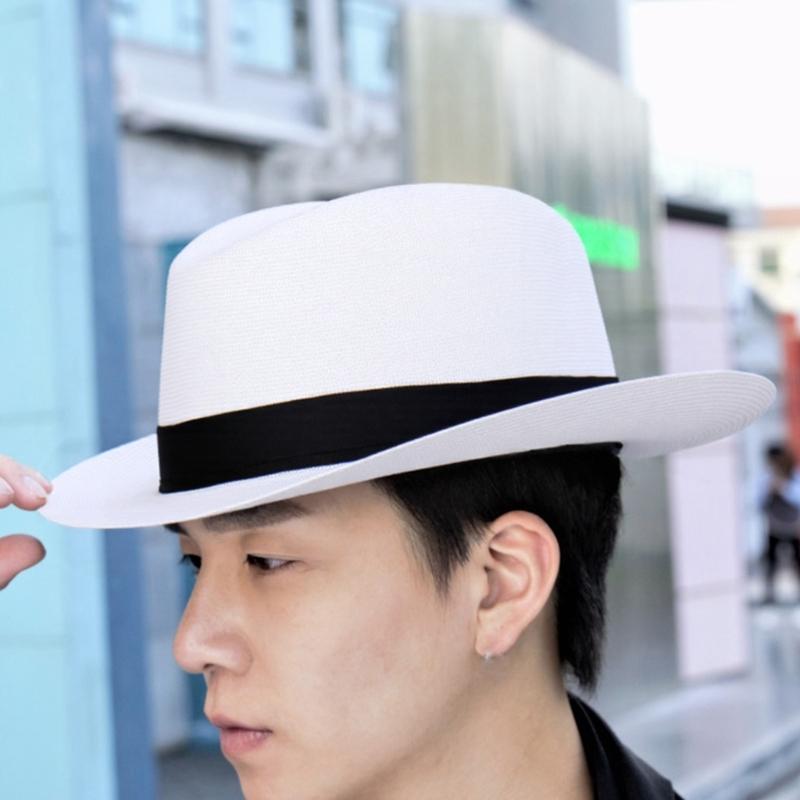 Elegant Unisex Wedding Fedora Hat For Beach Event Short Brim Foldable Panama Hat Gentlemen Jazz Caps For Formal Occasion