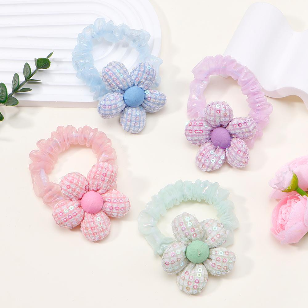 2Pcs/Lot New Solid Sunflower Rubber Band Hair Clips for Kids Fashion Headdress Girl Hairgripe Headwear Baby Hair Accessories