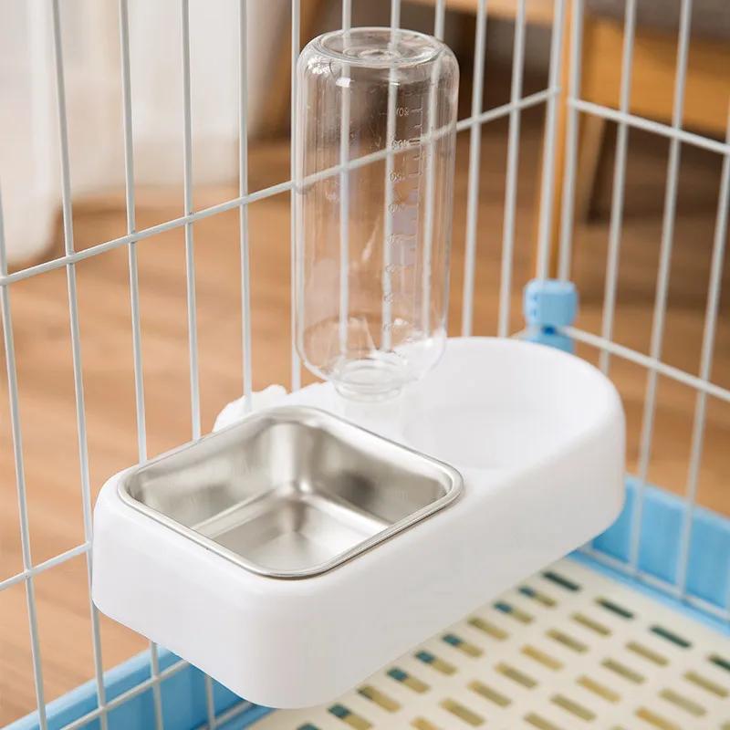 

Pet Hanging Water Dispenser Double Bowl Non-wet Mouth Hanging Cage Cat Drinking Basin Cat Supplies 26.5 21.5 5cm білий
