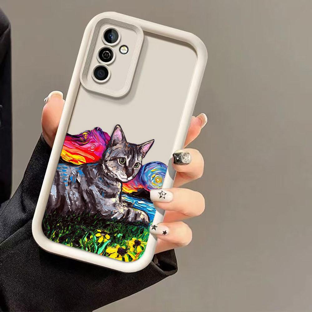 Vintage Oil Painting Cat Phone Case For Realme 15 15T 7 7I 8 8I 9 11 12 Lite 13 14 5 5I 6I 5S Plus NARZO 50 50A PRIME Cover Case