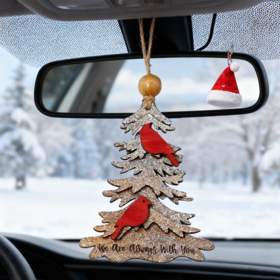 We Are Always with You Ornament Tree Shaped Wooden Christmas Ornament Sympathy Gift for Loss of Loved One