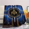 1Pc Masonic Freemason Print Flannel Blanket, High Quality Comfortable for All Seasons, Home Decor, Warmth and Comfort, Perfect for Christmas Gifts