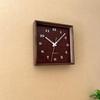 KATOMOKU muku square clock km-144WARC, walnut wood wall clock with continuous second hand (radio-controlled clock)