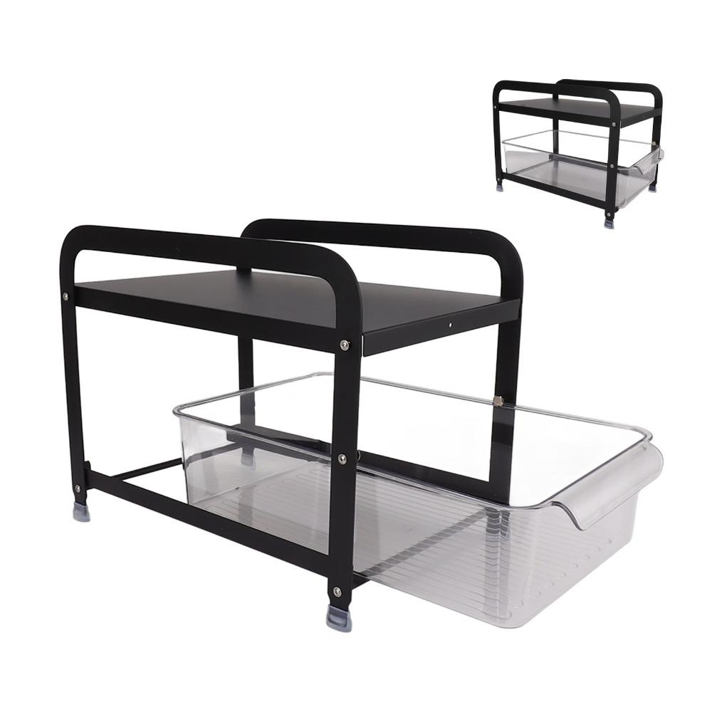PET Clear Drawer Kitchen Sink Rack Anti Slip Foot Pull Out Drawer Basket for Kitchen Cabinet