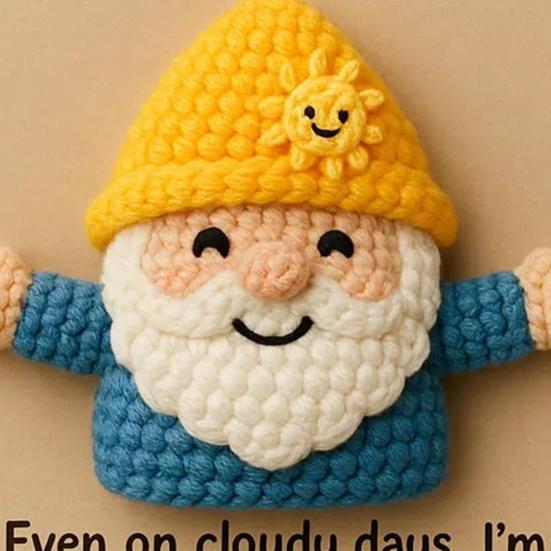 Kapesní objetí Skřítek Ručně háčkovaný skřítek s inspirativní pozitivní kartičkou Mini společník proti stresu Povzbuzující dárky pro rodinu a přátele