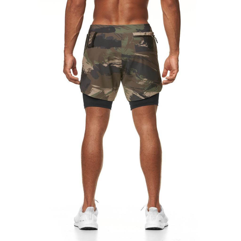 Summer Trendy Sports Shorts Outdoor Running Cycling Breathable Double Layer Shorts for Men