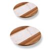 Round Marble & Acacia Wood Cake Turntable and Cutting Board