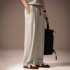 High-end Chinese Linen Wide-leg Casual Pants Men's Summer Thin Loose Straight Drape Breathable Long Pants Men