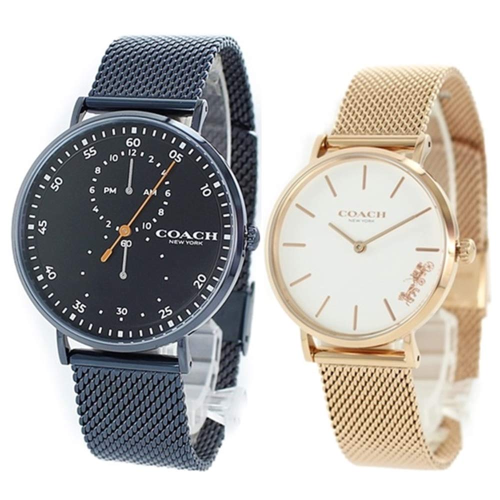 

COACH Pair Watch Storage Box Charles Perry Black Navy Pink Gold Mesh 1460247814503425 Watch [Coach] Men s Women s [Item]