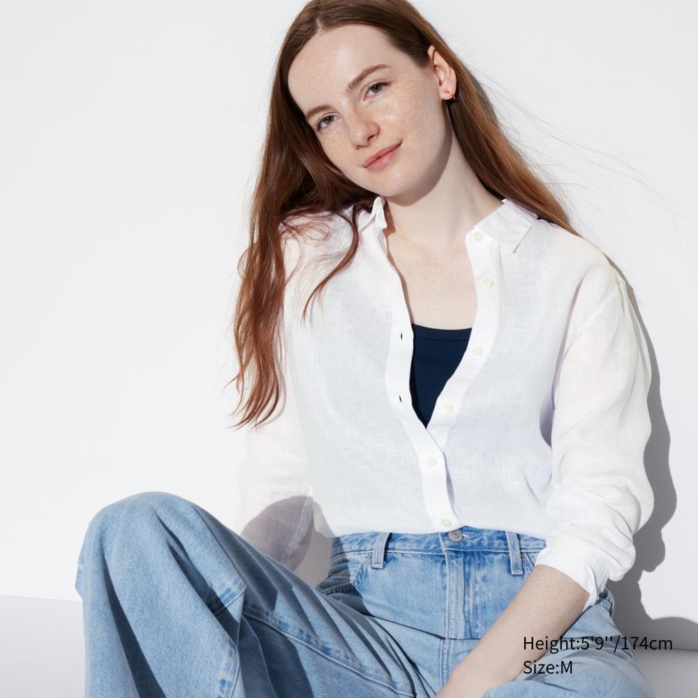 

Льняная рубашка премиум-класса UNIQLO (длинный рукав)