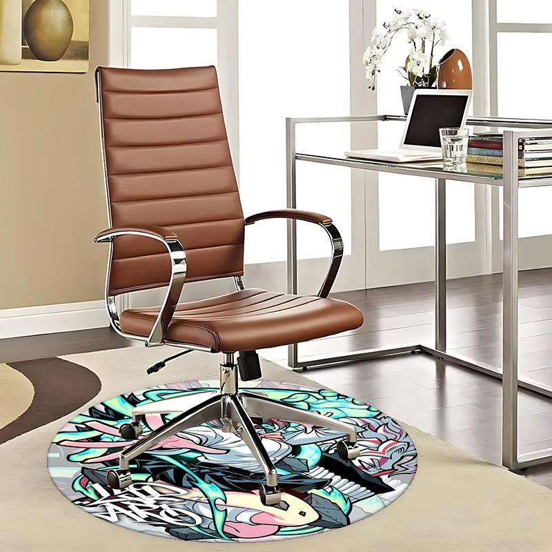 

1pc Anime Liquid Art Panda Chair Mat - Office Desk Pad with Cute Cartoon Design, Non-Slip Rug for Home Decor, Suitable for All Seasons, Perfect Gift I 80cm by 80cm