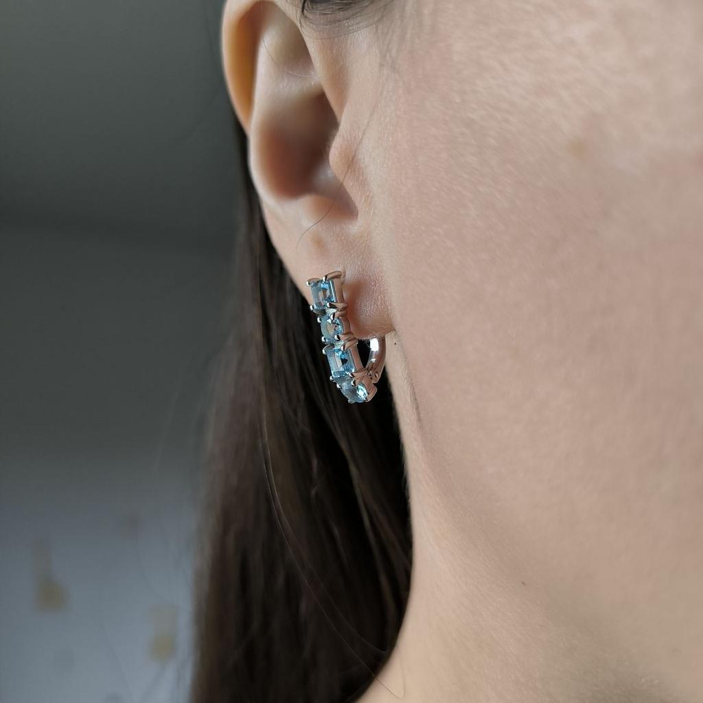 Silberohrringe mit natürlichem Topas 2,725 ct (2179856)