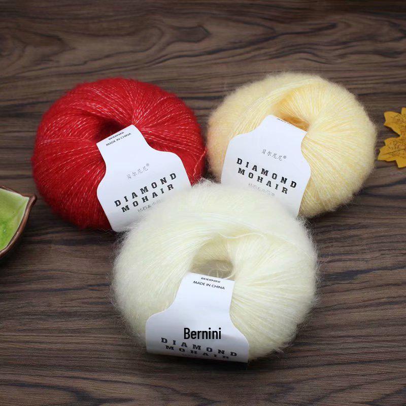Diamond Pony Mohair Long Pile Fine Yarn for Hand Knitting & Crochet - Perfect for Shawls, Coats, Hats, and Scarves.