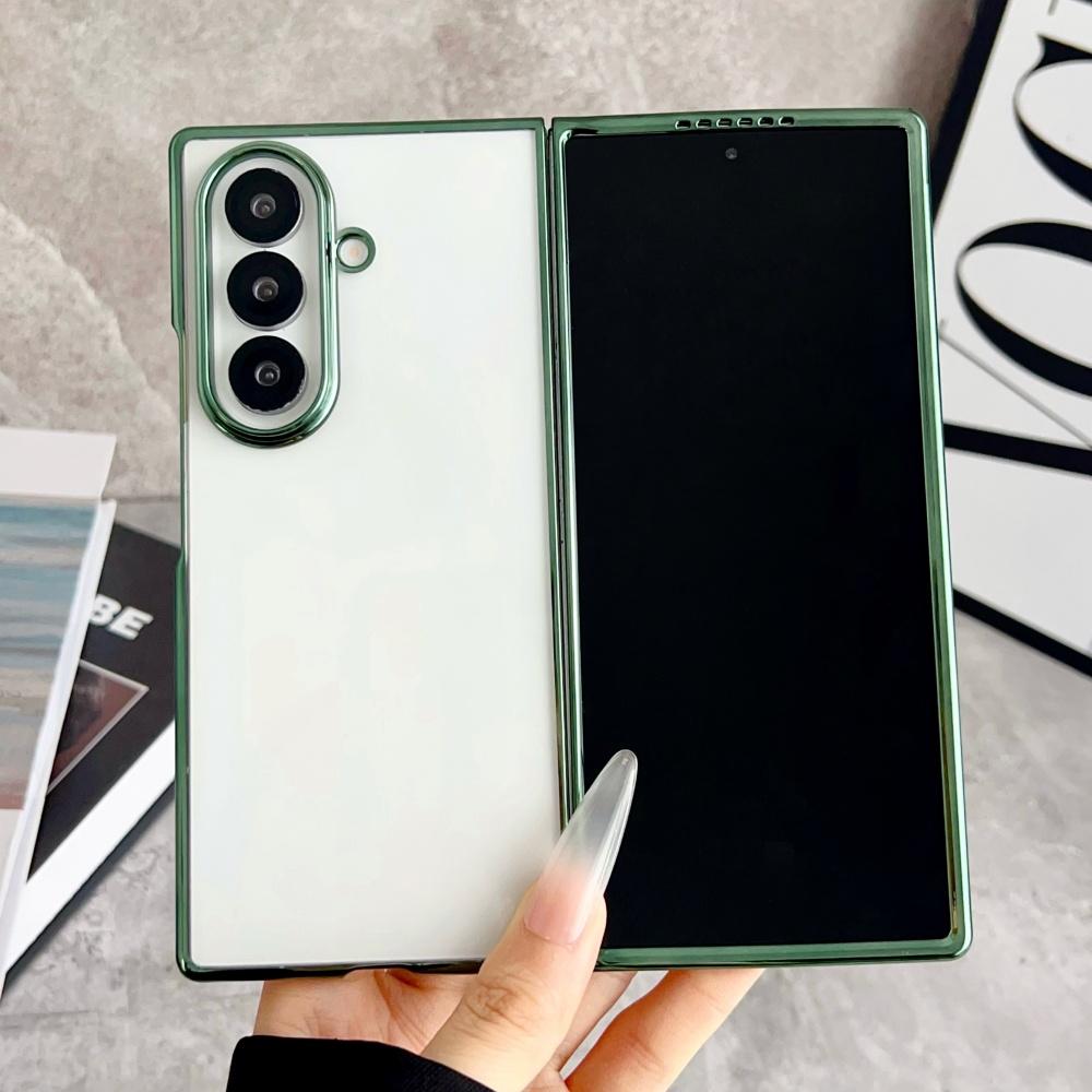 Plating Transparent Soft Silicone Case For Samsung Galaxy Z Fold 7 6 5 5G Ultra Thin Shockproof Protection Cover For Z Fold7